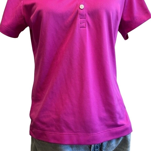 Nike Golf Dri-FIT Polo Shirt Pink Purple Fitted Activewear Athleisure Top‎ M - Picture 7 of 7